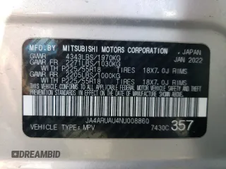 2022 Mitsubishi Outlander Sport ES with VIN JA4ARUAU4NU008860, listed as a Copart auction lot 46731665 with 74,824 mi miles and Salvage Title. Bid and sale history available at carsss.com. Image 15.