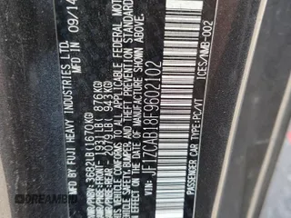 2015 Subaru BRZ Premium with VIN JF1ZCAB18F9602102, listed as a Copart auction lot 75958264 with 72,692 mi miles and Salvage title. Bid and sale history available at DreamBid. Image 14.