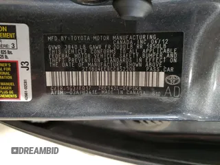 2012 Toyota Corolla L with VIN 2T1BU4EE8CC852308, listed as a Copart auction lot 52346695 with 116,654 mi miles and Salvage Title. Bid and sale history available at carsss.com. Image 12.