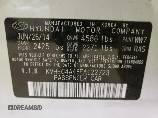 2015 Hyundai Sonata Hybrid Limited with VIN KMHEC4A46FA122723, listed as a Copart auction lot 56391313 with 101,742 mi miles. Bid and sale history available at carsss.com. Image 12.