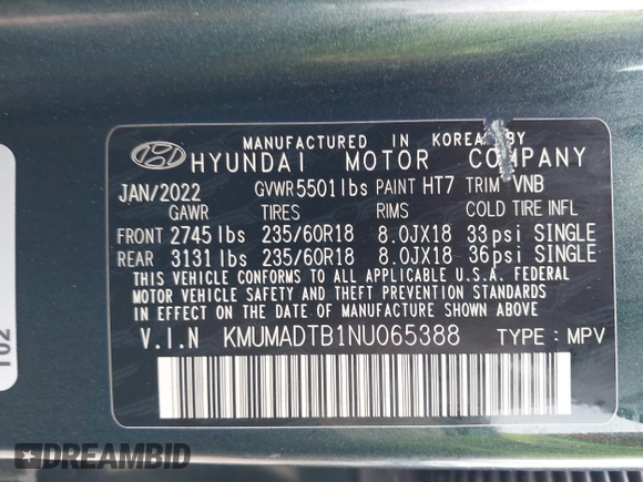 2022 Genesis GV70 2.5T with VIN KMUMADTB1NU065388, listed as a IAAI auction lot 41955992 with 23,134 mi miles and . Bid and sale history available at DreamBid. Image 9.
