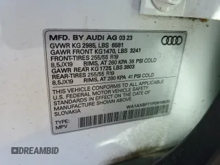 2023 Audi Q7 Premium с VIN WA1AXBF71PD016530, выставлен на аукционе Copart как лот 44337185 с пробегом 28 941 миль миль и Списание • Salvage title. История ставок и продаж доступна на DreamBid. Изображение 13.