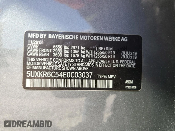 2014 BMW X5 xDrive50i with VIN 5UXKR6C54E0C03037, listed as a Copart auction lot 50040245 with 67,377 mi miles and Clean Title. Bid and sale history available at carsss.com. Image 13.