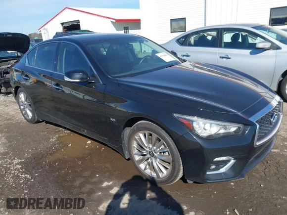 2019 Infiniti Q50 3.0t LUXE with VIN JN1EV7AP8KM541551, listed as a IAAI auction lot 41534608 with 66,273 mi miles. Bid and sale history available at carsss.com. Image 1.