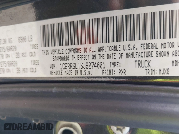 2018 Ram 1500 Lone Star Silver z VIN 1C6RR6LT6JS274001, wystawiony jako IAAI lot #41278610 z przebiegiem 131 991 mil mil oraz . Historia ofert i sprzedaży dostępna na DreamBid. Obrazek 9.