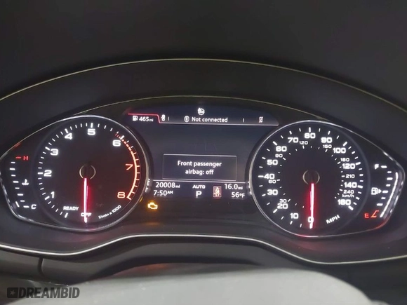 2020 Audi Q5 Premium with VIN WA1ANAFY1L2028384, listed as a IAAI auction lot 41834207 with 20,008 mi miles. Bid and sale history available at carsss.com. Image 7.