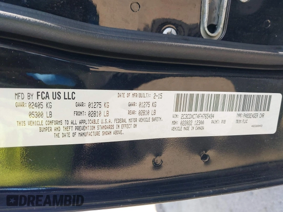 2015 Dodge Charger RT with VIN 2C3CDXCT4FH765494, listed as a IAAI auction lot 41683083 with 129,209 mi miles and . Bid and sale history available at DreamBid. Image 9.