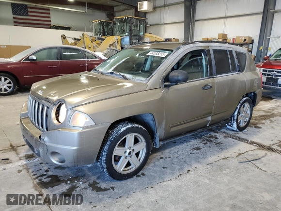 2008 Jeep Compass Sport with VIN 1J8FT47078D665893, listed as a Copart auction lot 44558255 with 138,490 mi miles and Salvage Title. Bid and sale history available at carsss.com. Image 1.