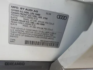 2024 Audi Q5 S line Premium Plus with VIN WA1EAAFY0R2070132, listed as a Copart auction lot 66085934 with 2,313 mi miles and Salvage title. Bid and sale history available at DreamBid. Image 12.