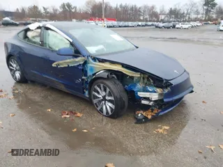 2024 Tesla Model 3 with VIN 5YJ3E1EA0RF769229, listed as a IAAI auction lot 40375043 with 1 mi miles. Bid and sale history available at carsss.com. Image 1.