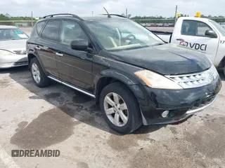 2006 Nissan Murano SL with VIN JN8AZ08T06W411157, listed as a IAAI auction lot 41957424 with 121,902 mi miles and . Bid and sale history available at DreamBid. Image 1.