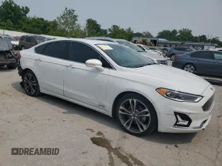 2019 Ford Fusion Titanium with VIN 3FA6P0K91KR217096, listed as a Copart auction lot 57796185 with 84,128 mi miles and Salvage title. Bid and sale history available at DreamBid. Image 4.