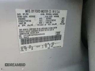 2003 Ford F-350 XL with VIN 1FTSW30F83EA05435, listed as a Copart auction lot 76772444 with Not Provided miles and Salvage Title. Bid and sale history available at DreamBid. Image 13.