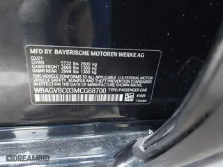 2021 BMW 8 Series M850i with VIN WBAGV8C03MCG68700, listed as a IAAI auction lot 41684696 with 18,516 mi miles. Bid and sale history available at carsss.com. Image 9.
