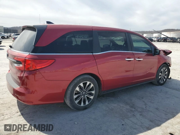 2023 Honda Odyssey EX-L with VIN 5FNRL6H62PB013130, listed as a Copart auction lot 48865155 with 45,152 mi miles and Salvage Title. Bid and sale history available at carsss.com. Image 3.