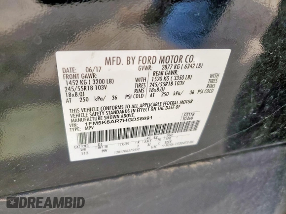 2017 Ford Police Interceptor Utility z VIN 1FM5K8AR7HGD58691, wystawiony jako Copart lot #63703675 z przebiegiem 96 858 mil mil oraz Szkoda całkowita • Salvage title. Historia ofert i sprzedaży dostępna na DreamBid. Obrazek 13.