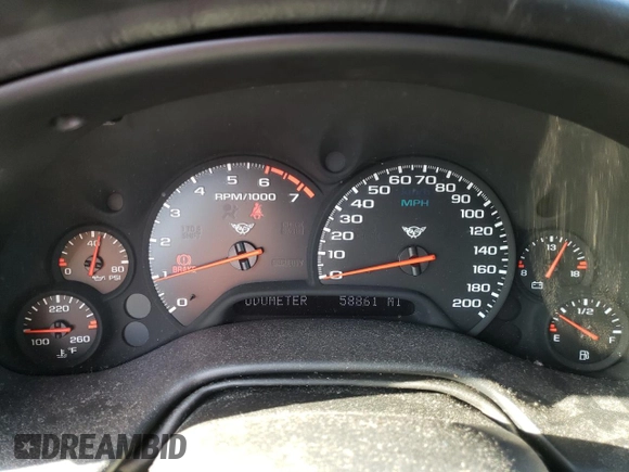 2002 Chevrolet Corvette with VIN 1G1YY22G325120729, listed as a Copart auction lot 87853405 with 58,861 mi miles and Salvage Title. Bid and sale history available at carsss.com. Image 9.
