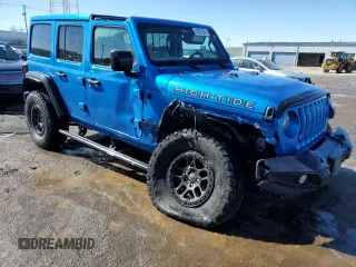 2022 Jeep Wrangler Unlimited Sport S with VIN 1C4HJXDG0NW203829, listed as a Copart auction lot 47921245 with 17,967 mi miles and Salvage Title. Bid and sale history available at DreamBid. Image 4.