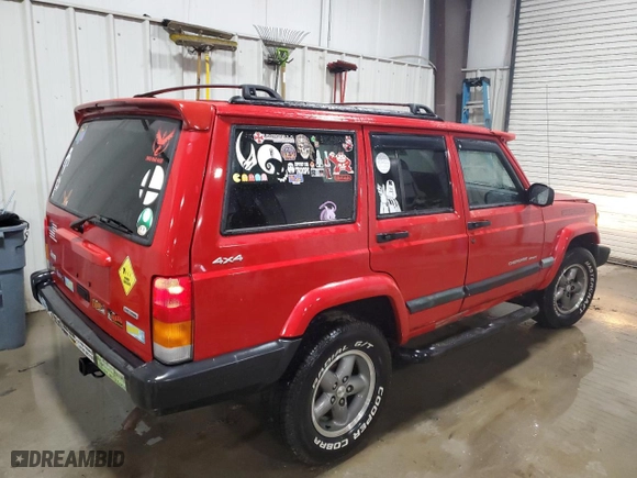 2001 Jeep Cherokee Sport with VIN 1J4FF48S31L520628, listed as a Copart auction lot 41755865 with 181,893 mi miles and Salvage Title. Bid and sale history available at carsss.com. Image 3.