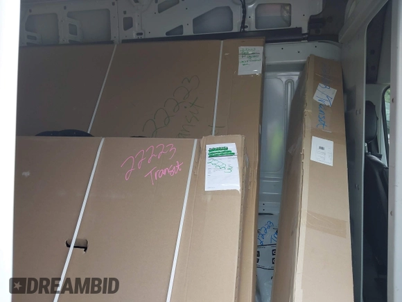 2023 Ford Transit Cargo with VIN 1FTBR1X8XPKA13479, listed as a IAAI auction lot 42608306 with 61,767 mi miles and . Bid and sale history available at DreamBid. Image 8.