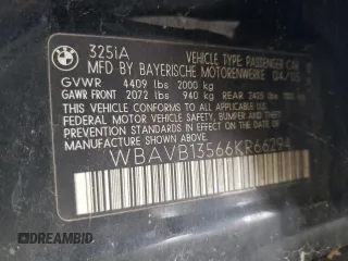 2006 BMW 3 Series 325i with VIN WBAVB13566KR66294, listed as a Copart auction lot 49628955 with 149,820 mi miles and Salvage Title. Bid and sale history available at carsss.com. Image 12.