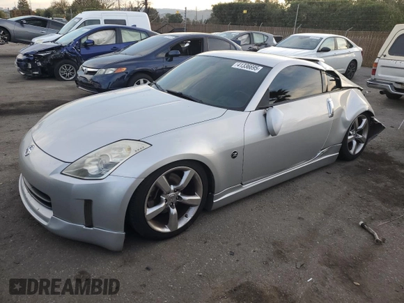 2006 Nissan 350Z Touring with VIN JN1AZ34D86M312967, listed as a Copart auction lot 41336695 with 193,652 mi miles and Salvage Title. Bid and sale history available at carsss.com. Image 1.