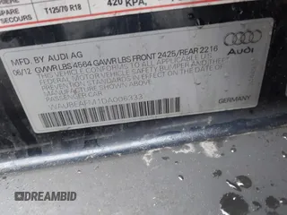 2013 Audi A3 Premium with VIN WAUBEAFM1DA006333, listed as a IAAI auction lot 41846963 with 101,946 mi miles and . Bid and sale history available at DreamBid. Image 9.