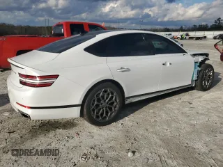 2021 Genesis G80 2.5T with VIN KMTGB4SC3MU047837, listed as a Copart auction lot 85283244 with 52,992 mi miles and Salvage Title. Bid and sale history available at DreamBid. Image 3.