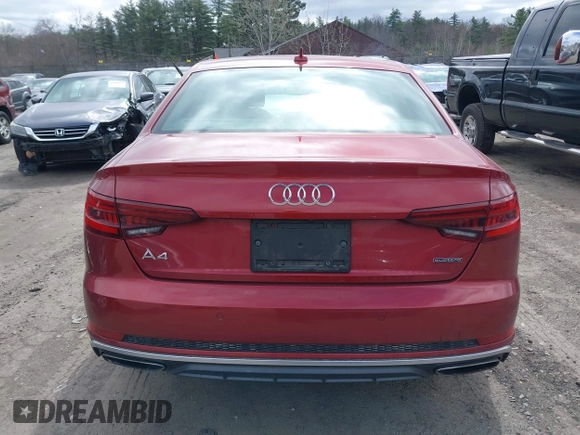 2019 Audi A4 Premium Plus z VIN WAUENAF49KN004753, wystawiony jako IAAI lot #42012315 z przebiegiem 105 208 mil mil oraz . Historia ofert i sprzedaży dostępna na DreamBid. Obrazek 16.