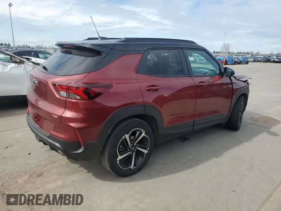 2023 Chevrolet TrailBlazer RS with VIN KL79MTSLXPB069701, listed as a Copart auction lot 47890305 with 16,539 mi miles and Salvage Title. Bid and sale history available at DreamBid. Image 3.