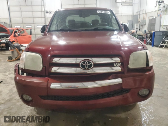 2005 Toyota Tundra SR5 with VIN 5TBDT44125S497407, listed as a Copart auction lot 51213095 with 237,651 mi miles and Salvage Title. Bid and sale history available at DreamBid. Image 5.
