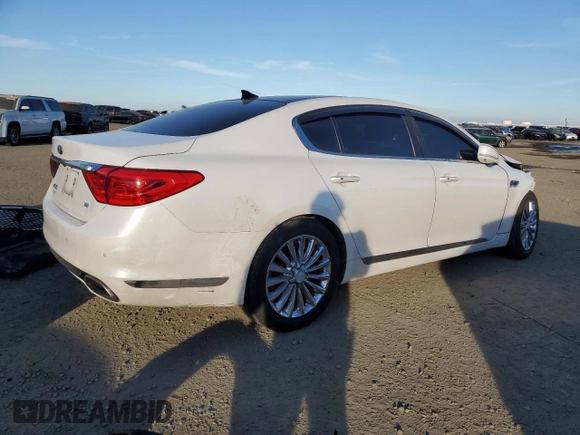 2015 Kia K900 Luxury with VIN KNALW4D46F6027271, listed as a Copart auction lot 88256555 with 118,805 mi miles and Salvage Title. Bid and sale history available at carsss.com. Image 3.