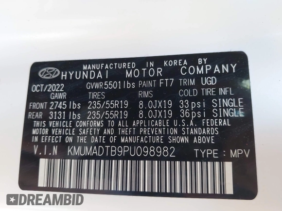 2023 Genesis GV70 2.5T z VIN KMUMADTB9PU098982, wystawiony jako IAAI lot #42335587 z przebiegiem 20 215 mil mil oraz . Historia ofert i sprzedaży dostępna na DreamBid. Obrazek 9.