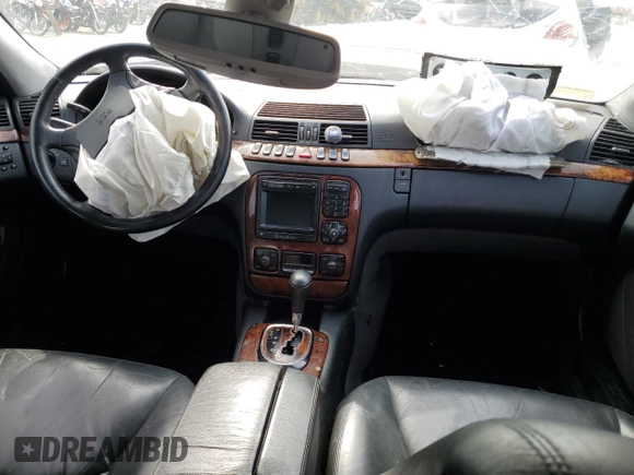 2001 Mercedes-Benz S-Class with VIN WDBNG75J01A187018, listed as a Copart auction lot 44502433 with 0 mi miles and Salvage Title. Bid and sale history available at carsss.com. Image 8.