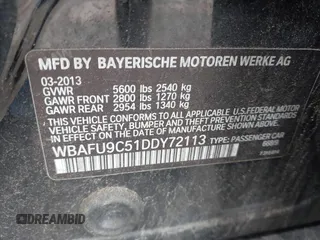 2013 BMW 5 Series 550i xDrive с VIN WBAFU9C51DDY72113, выставлен на аукционе IAAI как лот 42446069 с пробегом Не указан миль и . История ставок и продаж доступна на DreamBid. Изображение 9.