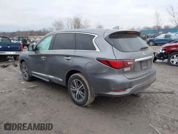 2019 Infiniti QX60 LUXE with VIN 5N1DL0MN4KC528751, listed as a IAAI auction lot 41076594 with 120,452 mi miles. Bid and sale history available at carsss.com. Image 3.