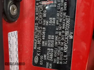 2011 Kia Sportage EX with VIN KNDPCCA28B7030607, listed as a Copart auction lot 51502785 with 200,855 mi miles and Salvage title. Bid and sale history available at DreamBid. Image 13.