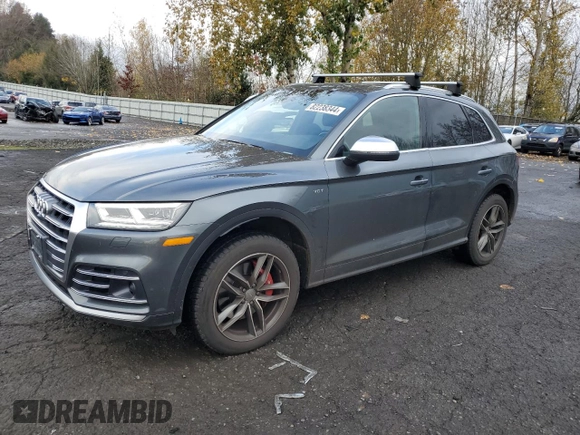 2018 Audi SQ5 Prestige with VIN WA1C4AFY6J2101077, listed as a Copart auction lot 82238344 with 26,034 mi miles and Salvage Title. Bid and sale history available at DreamBid. Image 1.