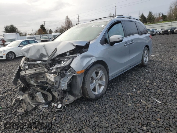 2018 Honda Odyssey EX-L with VIN 5FNRL6H76JB058488, listed as a Copart auction lot 49899815 with 89,831 mi miles and Salvage Title. Bid and sale history available at carsss.com. Image 1.