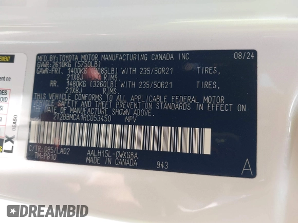 2024 Lexus RX 350h с VIN 2T2BBMCA1RC053450, выставлен на аукционе IAAI как лот 42487966 с пробегом 4 998 миль миль и . История ставок и продаж доступна на DreamBid. Изображение 9.