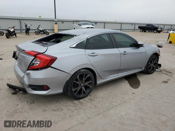 2019 Honda Civic Sport with VIN 19XFC2F80KE031091, listed as a Copart auction lot 54488535 with 68,106 mi miles and Salvage title. Bid and sale history available at DreamBid. Image 3.