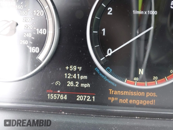 2012 BMW 5 Series 528i with VIN WBAXG5C55CDX02405, listed as a IAAI auction lot 42127069 with 155,764 mi miles. Bid and sale history available at carsss.com. Image 7.