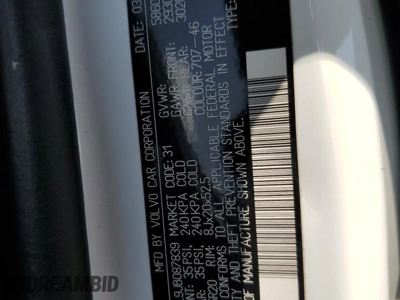 2018 Volvo XC60 Inscription with VIN LYVBR0DL9JB087839, listed as a Copart auction lot 61355163 with 57,173 mi miles. Bid and sale history available at carsss.com. Image 13.