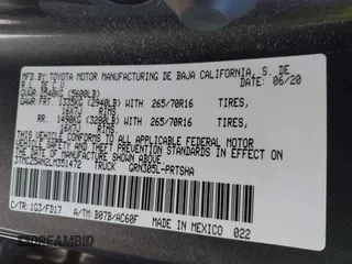 2020 Toyota Tacoma SR5 with VIN 3TMCZ5AN2LM351472, listed as a IAAI auction lot 41621286 with 48,402 mi miles and . Bid and sale history available at DreamBid. Image 9.