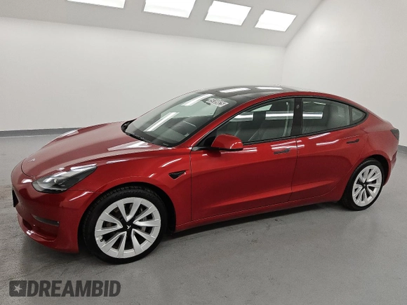 2022 Tesla Model 3 Long Range z VIN 5YJ3E1EBXNF291047, wystawiony jako Copart lot #59389825 z przebiegiem 103 980 mil mil oraz Czysty tytuł • Clean title. Historia ofert i sprzedaży dostępna na DreamBid. Obrazek 1.