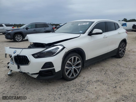 2023 BMW X2 sDrive28i with VIN WBXYH9C00P5V38984, listed as a Copart auction lot 89321155 with 47,287 mi miles and Salvage Title. Bid and sale history available at carsss.com. Image 1.