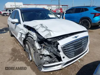 2018 Genesis G80 3.8L with VIN KMHGN4JE8JU227590, listed as a IAAI auction lot 41668042 with 69,914 mi miles. Bid and sale history available at carsss.com. Image 1.