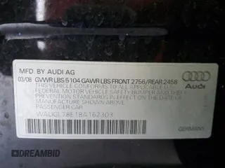 2008 Audi S4 z VIN WAUGL78E18A162303, wystawiony jako Copart lot #56347265 z przebiegiem 56 011 mil mil oraz Szkoda całkowita • Salvage title. Historia ofert i sprzedaży dostępna na DreamBid. Obrazek 12.
