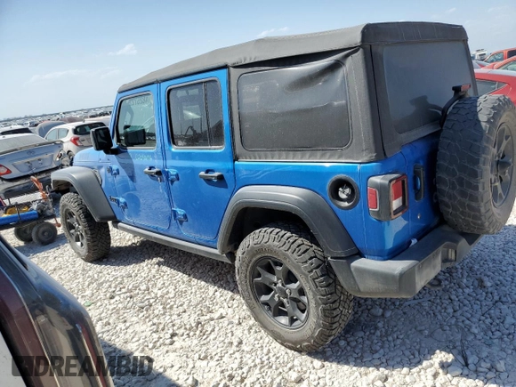 2021 Jeep Wrangler Unlimited Sport S with VIN 1C4HJXDN8MW856373, listed as a Copart auction lot 48257225 with 107,998 mi miles and Salvage Title. Bid and sale history available at carsss.com. Image 2.