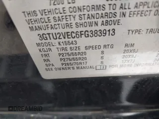 2015 GMC Sierra 1500 SLT with VIN 3GTU2VEC6FG383913, listed as a IAAI auction lot 41888606 with 122,181 mi miles and . Bid and sale history available at DreamBid. Image 9.